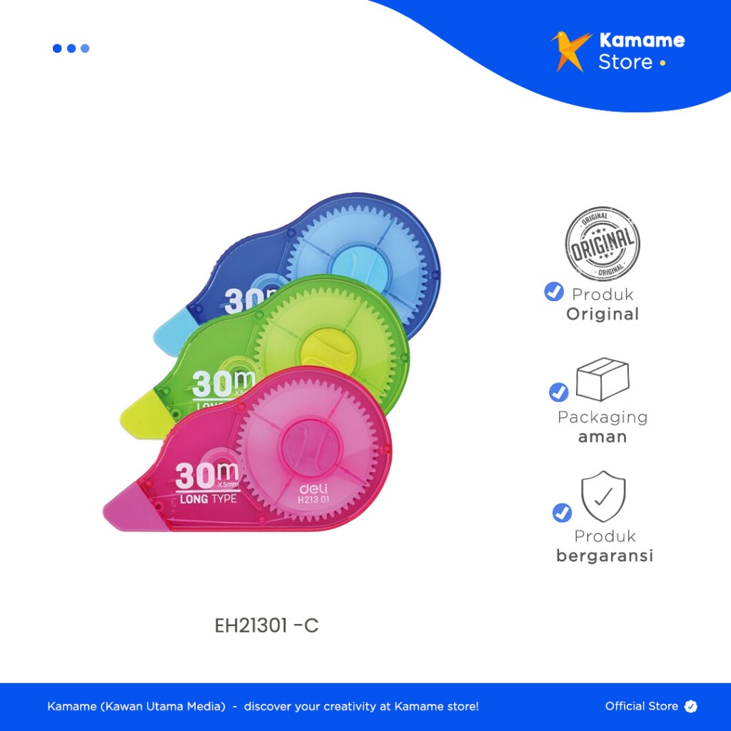 

Deli Correction Tape - Tip Ex Kertas Cover Up H21301 - Kamame