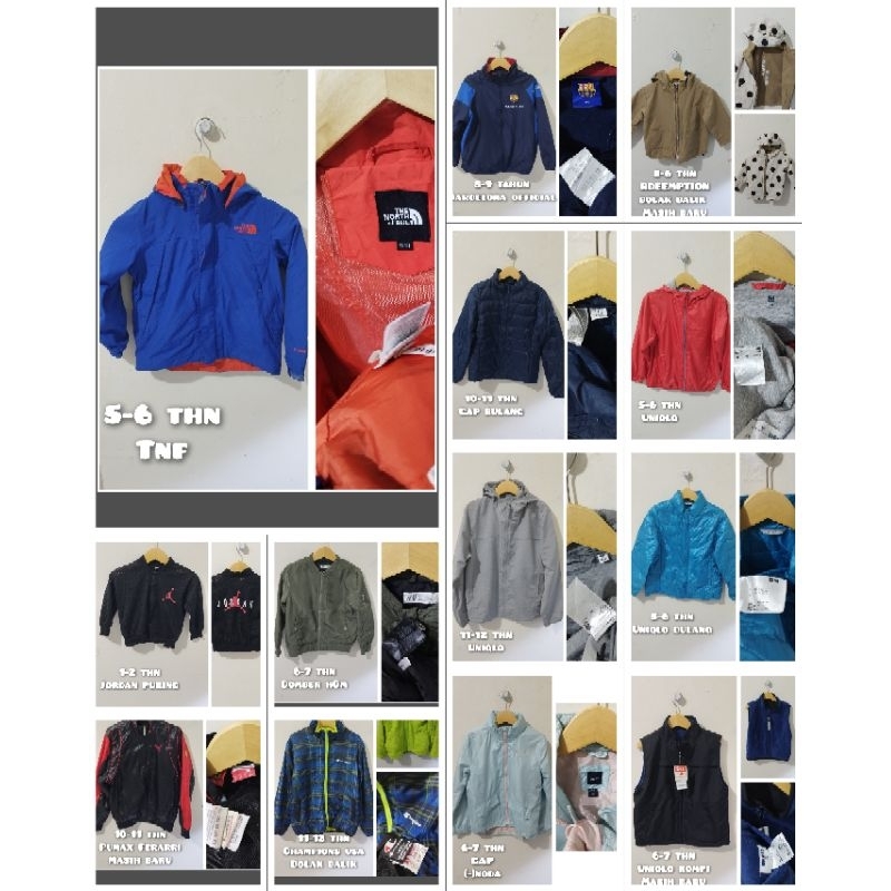 jaket bomber outdoor bulang santai anak second branded