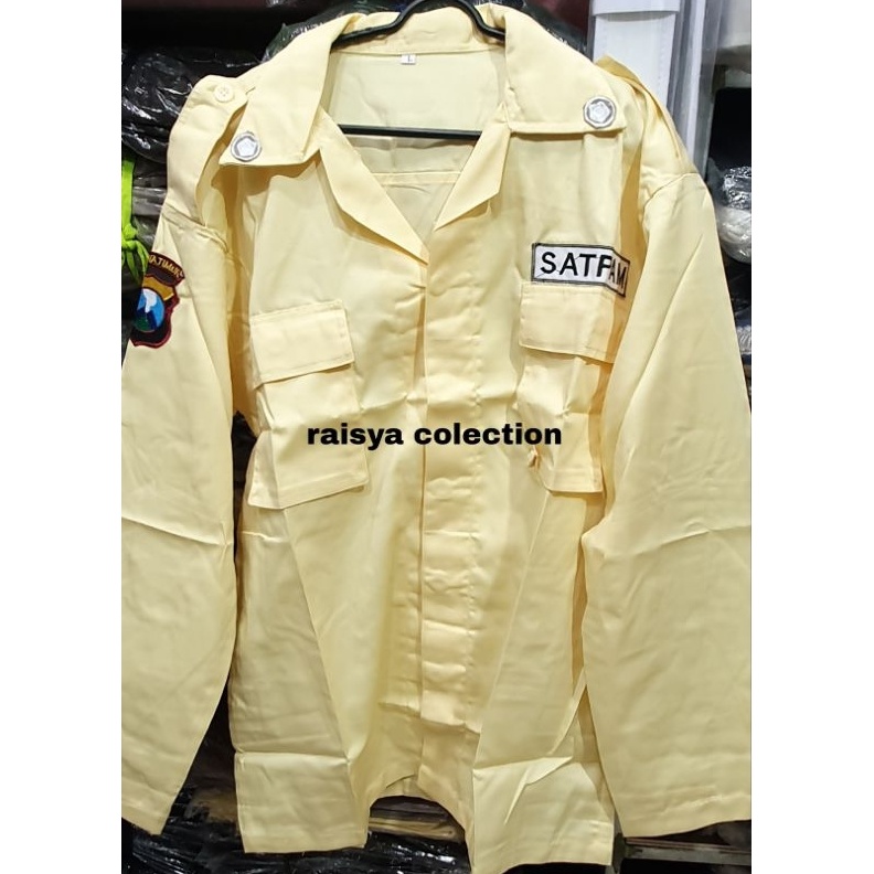 Star 1212 baju pdl satpam krem  atasan satpam pdl warna krem terbaru serbuuu