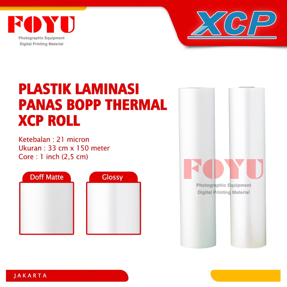

TERLARIS BRANDS FESTIVAL Plastik Laminasi Panas BOPP Thermal XCP Roll 21 mic 33CM x 15M murah