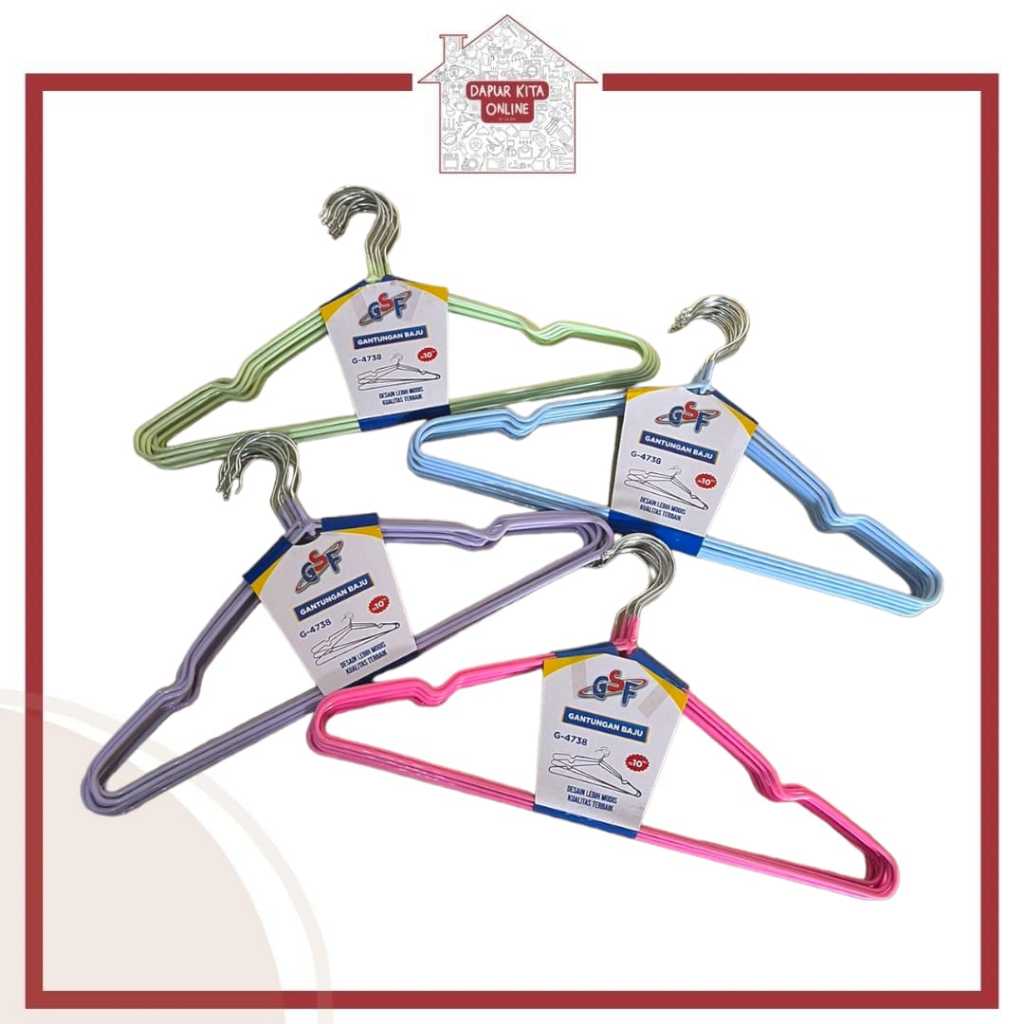 HANGER STAINLESS STEEL / GANTUNGAN BAJU STAINLESS STEEL / Hanger Stainless Steel Gomasta 10 pcs /
