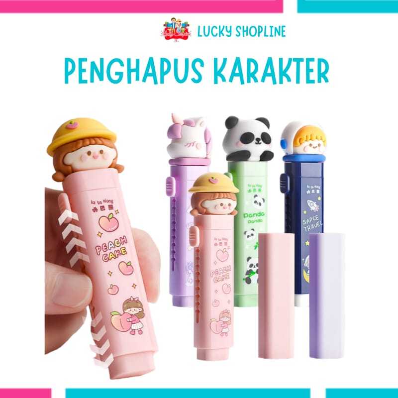 

[BIG SALE] Push Eraser | Sliding Eraser | Hapusan Mekanik Warna Lucu | Eraser Penghapus Stip Pensil Karakter Lucu