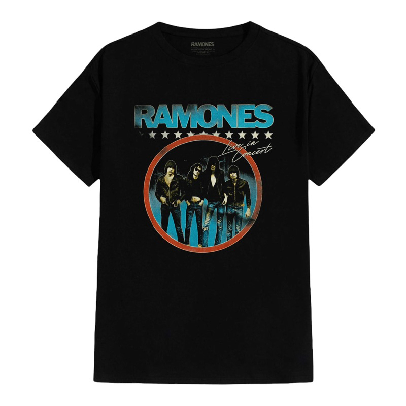 T-SHIRT / KAOS BAND OFFICIAL RAMONES - CIRCLE PHOTO