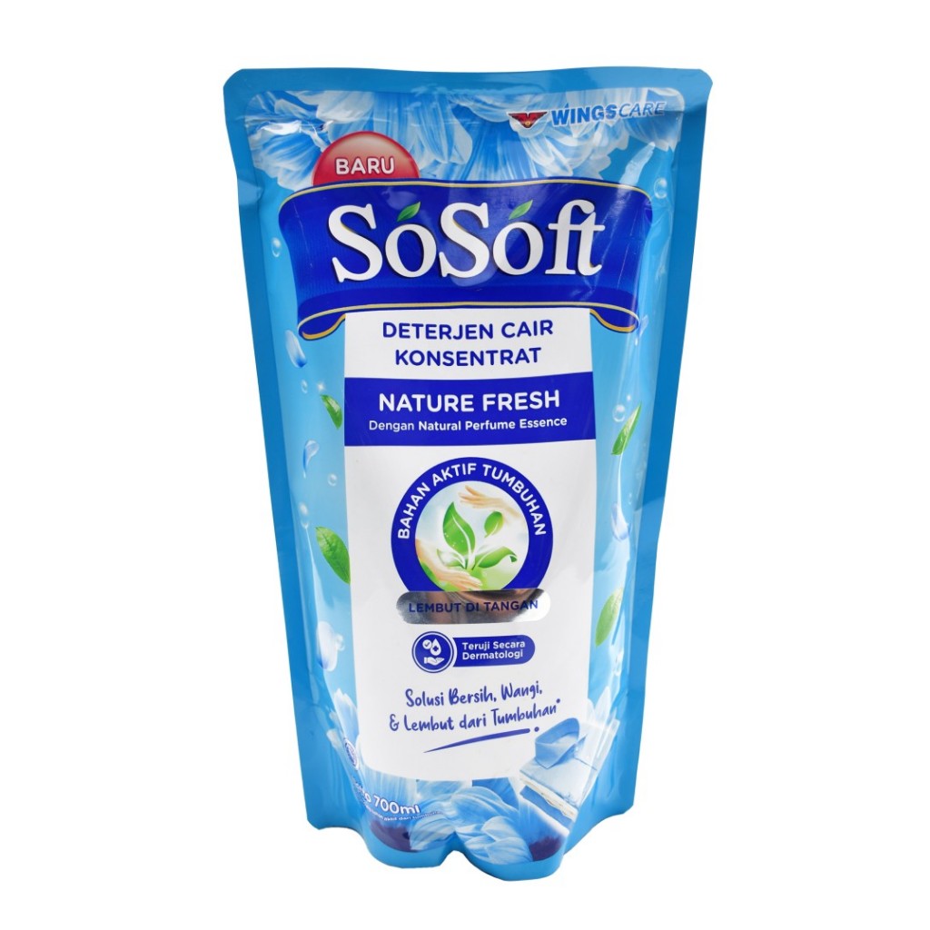Detergent Sabun Detergent Cair So Soft 700ml Pouch / Refil detergent / sosoft