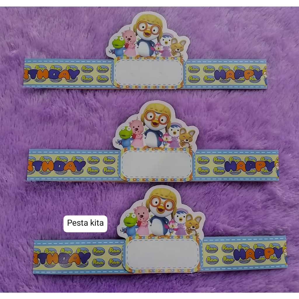 Topi Lingkar Ulang Tahun Anak / Topi Lingkar Karakter Pororo