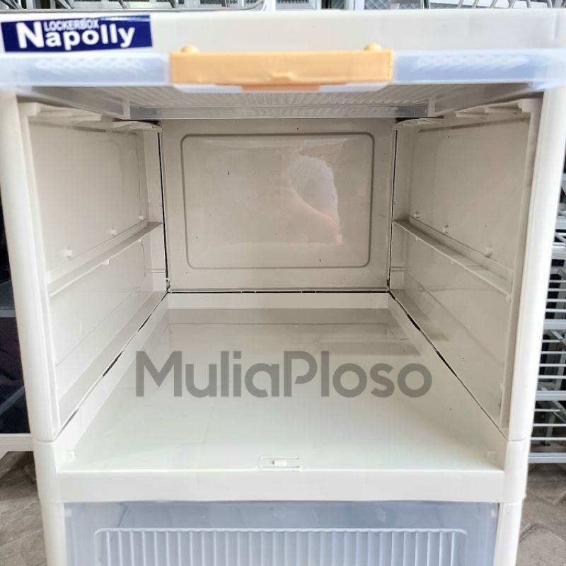 Terbaru Locker Box Lemari Plastik Napolly Lbp 1407 Susun 4 + 3 Sekat Tambahan , Tower 1 Baris Lemari