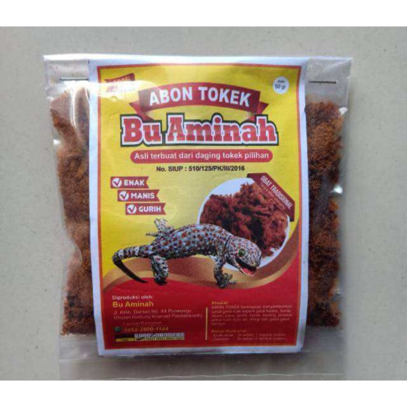 

Abon Tokek Asli Ibu Aminah isi 50 gram