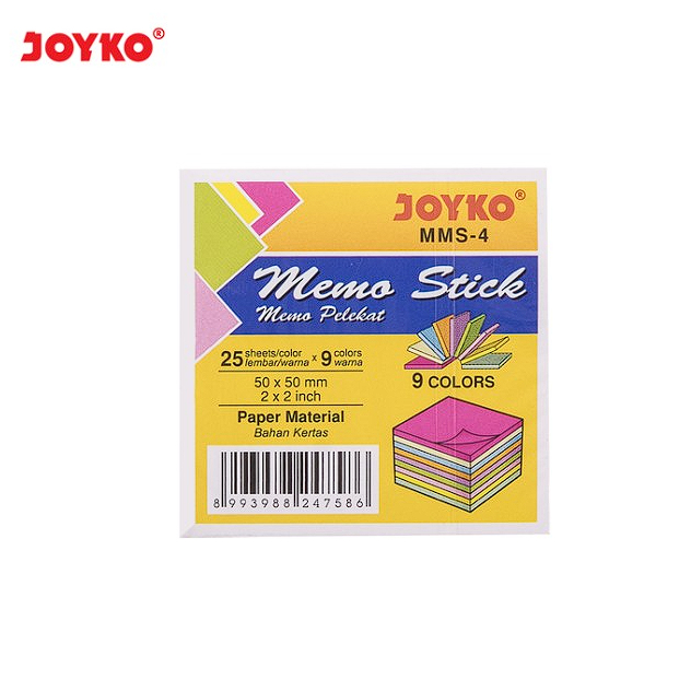 

KERTAS MEMO STICK MINI STICKY NOTE MEREK JOYKO MMS 4 225 LEMBAR