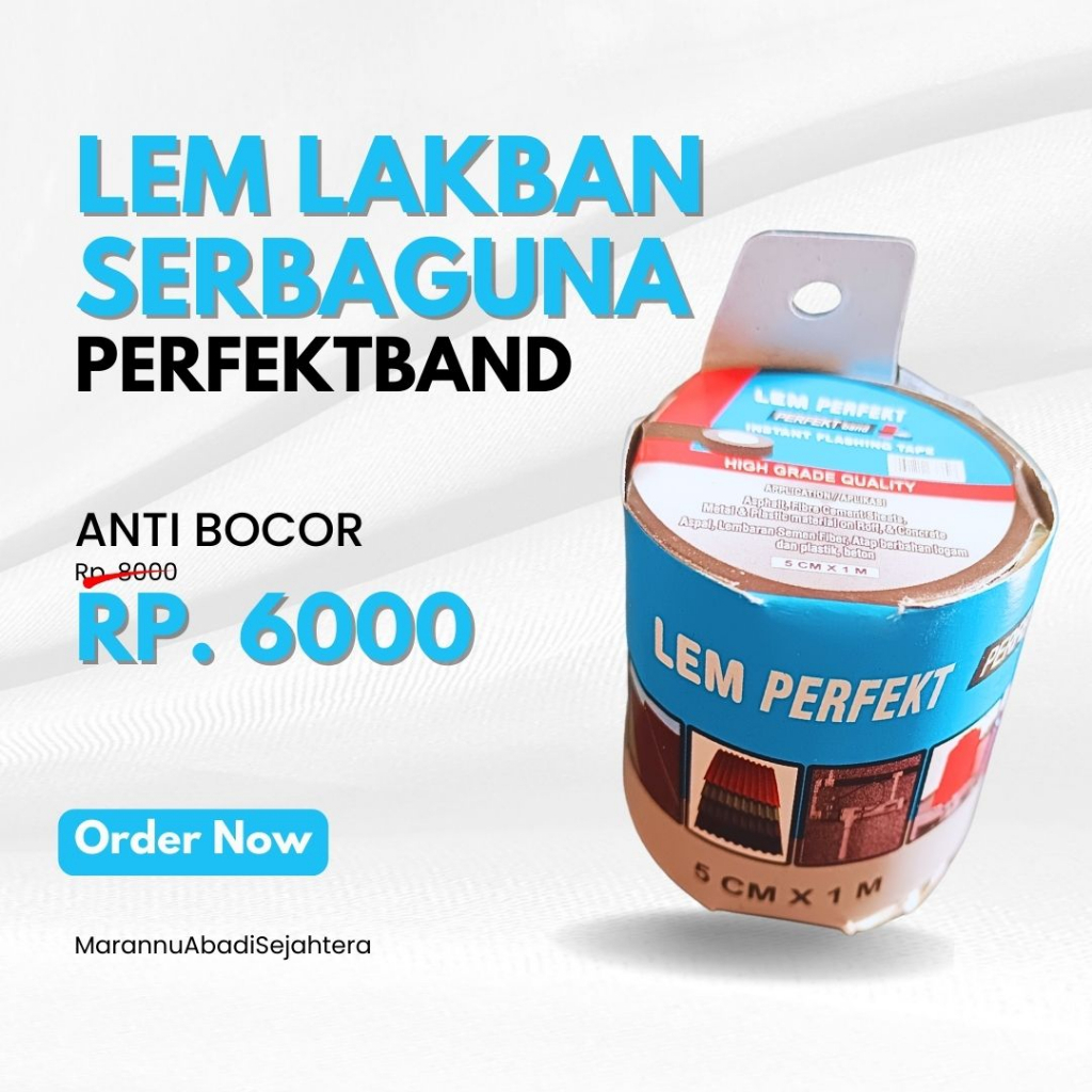 Lem Perfekt Band Lakban Lem Serba Guna Penambal Anti Bocor Perekat Atap Genteng Pipa