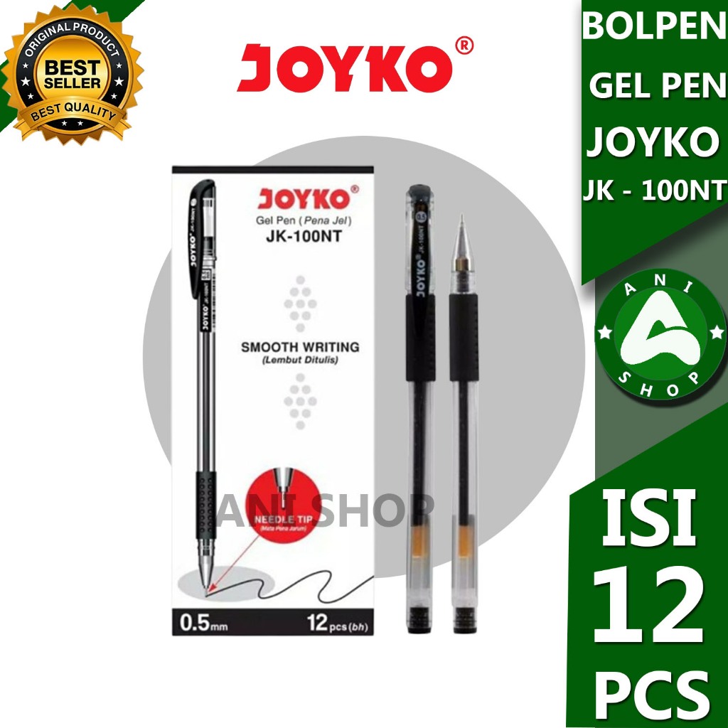

PULPEN JOYKO GEL PEN ( PENA GEL ) JK-100 NT SMOTING WRITING ISI 12 PCS ANI SHOPP