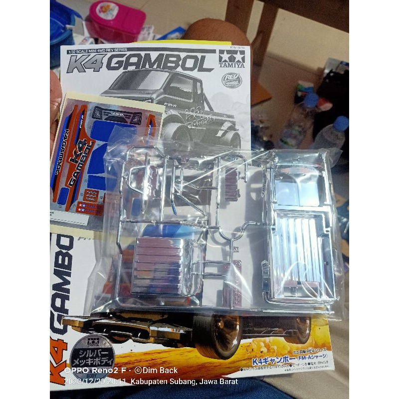 TAMIYA 95163 BODY K4 GAMBOL SILVER METALLIC + DECAL