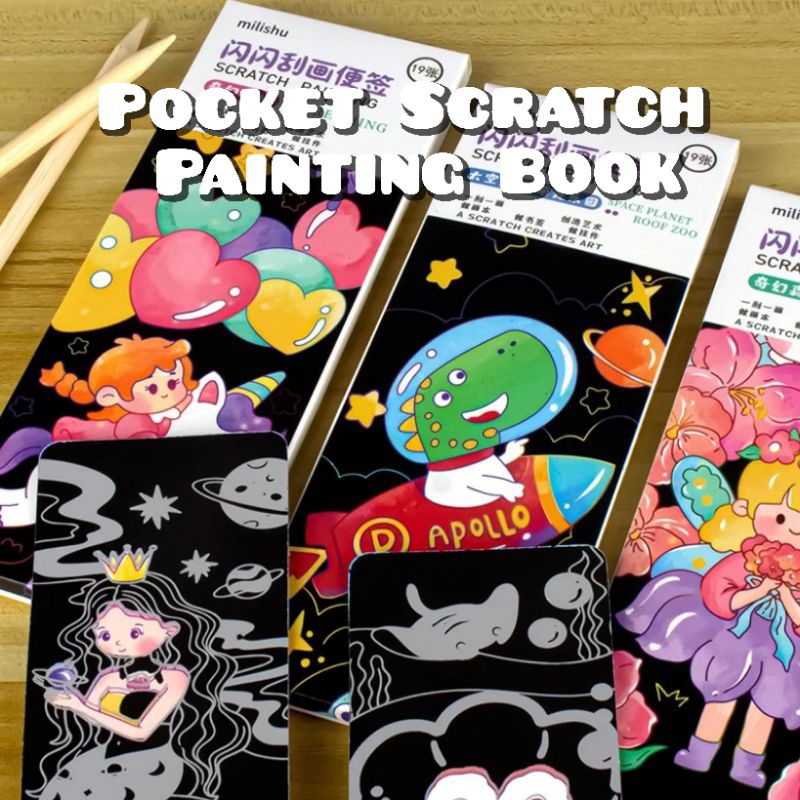 Scratch Paper Colouring Book / Pocket Scratch Painting Book