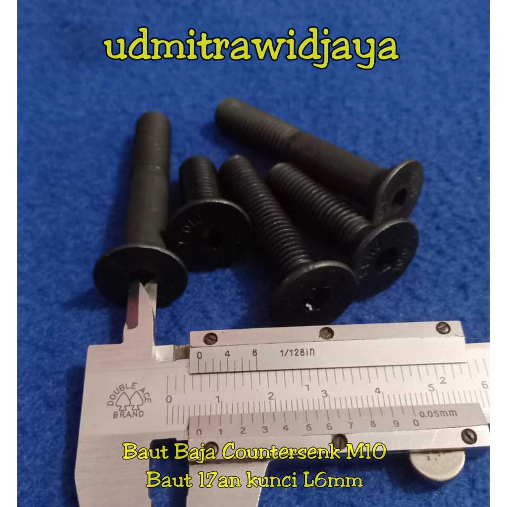 Baut Tirus Flat L versenk baja kunci 14 TIRUS panjang 3cm 4cm 5cm 6cm baut versunk L baja M10 10mm b