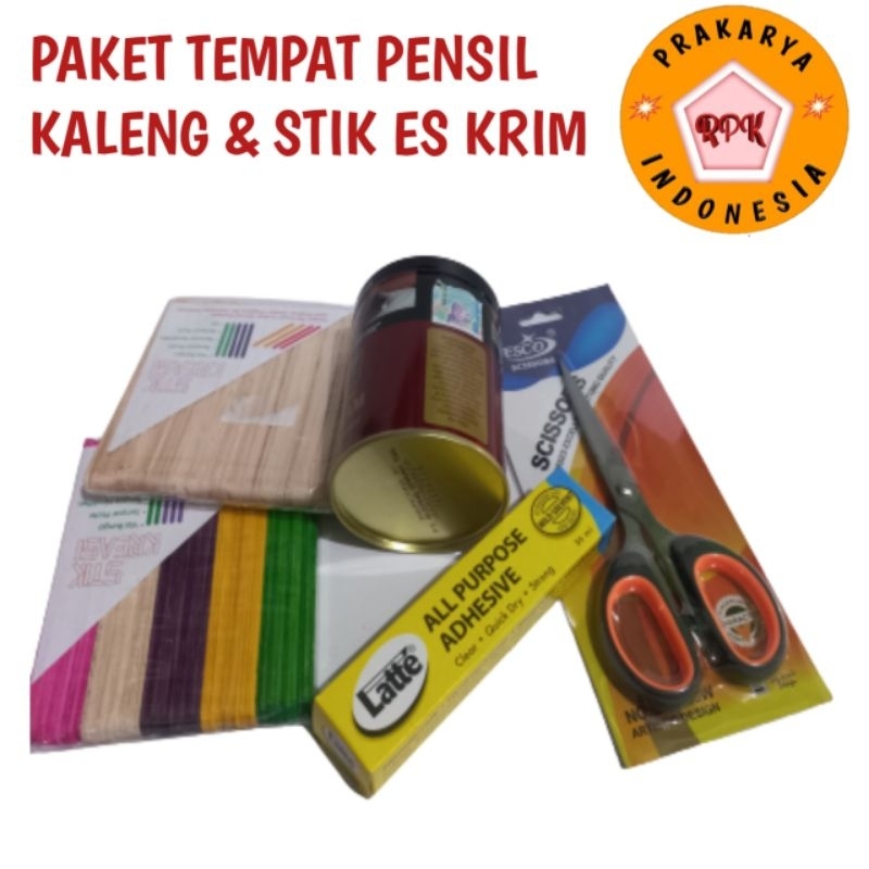 

Paket kerajinan tangan Tempat pensil Stik es krim kaleng