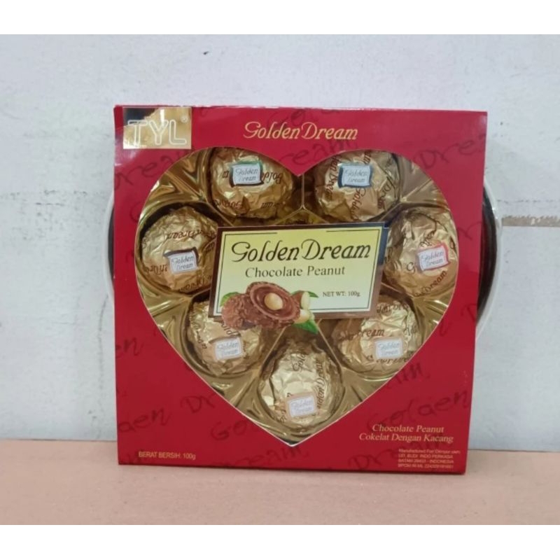 

Cokelat TYL Golden Dream | Chocolate Peanut Special Love Box.