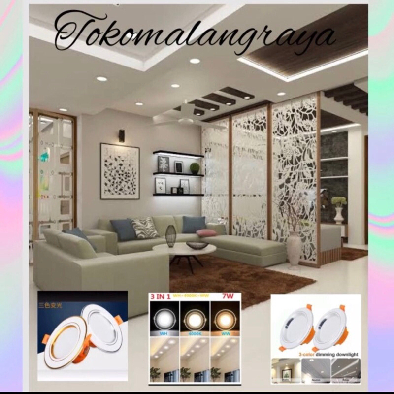lampu downlight/lampu led downlight 3warna