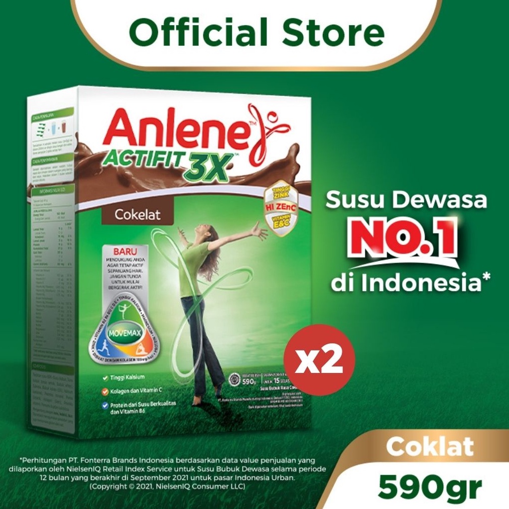 

DISKON BRANDS FESTIVAL Anlene Actifit 3X Susu Bubuk Dewasa Cokelat 2 x 59g Nutrisi Tinggi Kalsium Untuk Tulang Sendi dan Otot