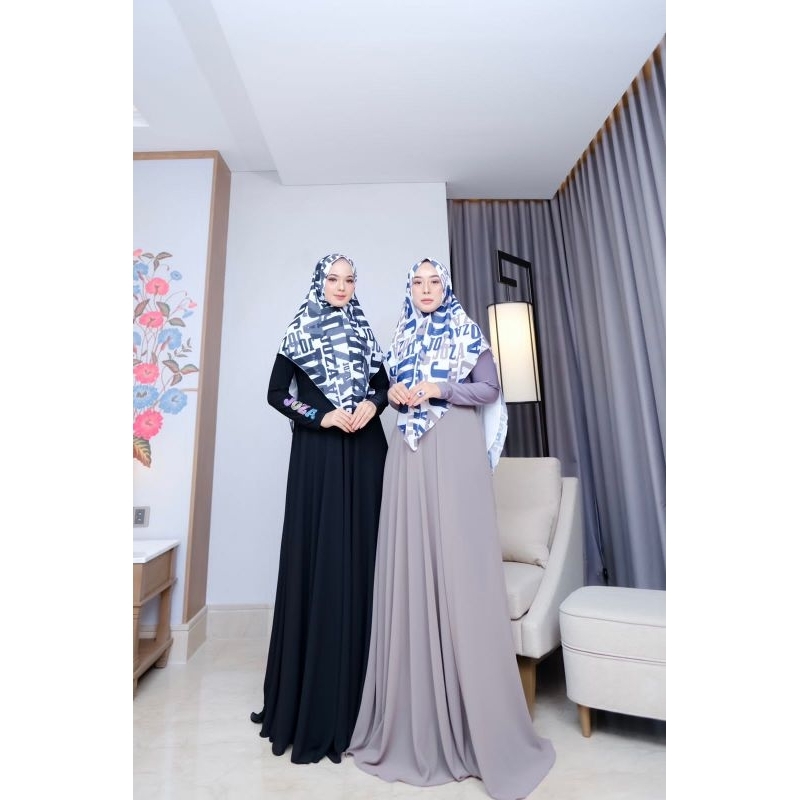 FITRHIYA SERIES GAMIS SET KHIMAR MOTIF PRINTING DRESS SYARI BY JOZA CLOTHING