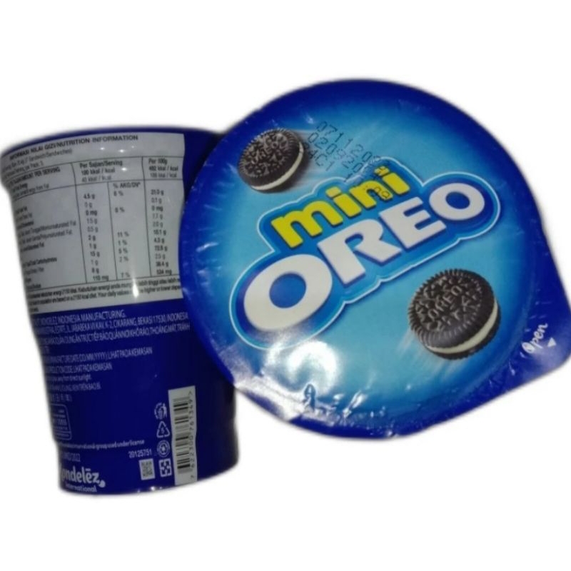 

Oreo Mini Original Cup 61.3gr, Oreo Mini Stroberi Cup 61.3gr, Oreo Mini Cokelat Cup 61.3gr