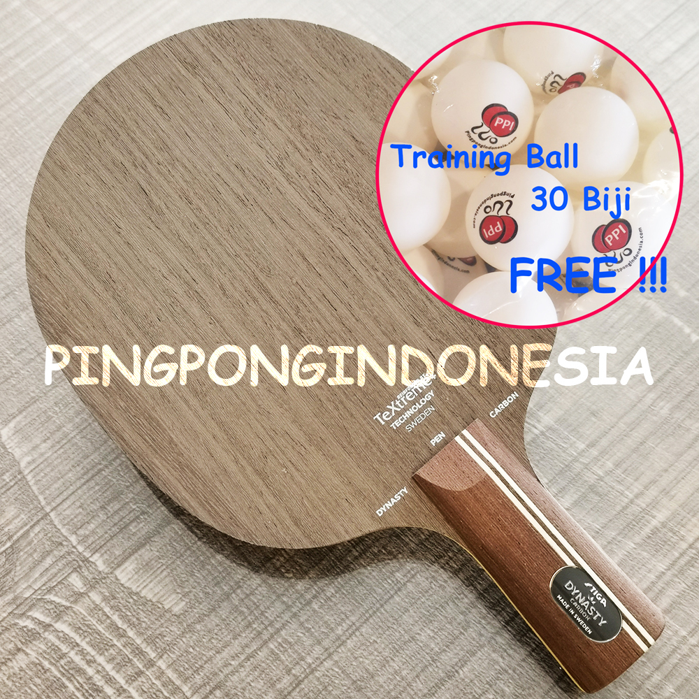 STIGA Dynasty Carbon - Penhold - Blade Kayu Pingpong Tenis Meja Bat Bet Offensive OFF