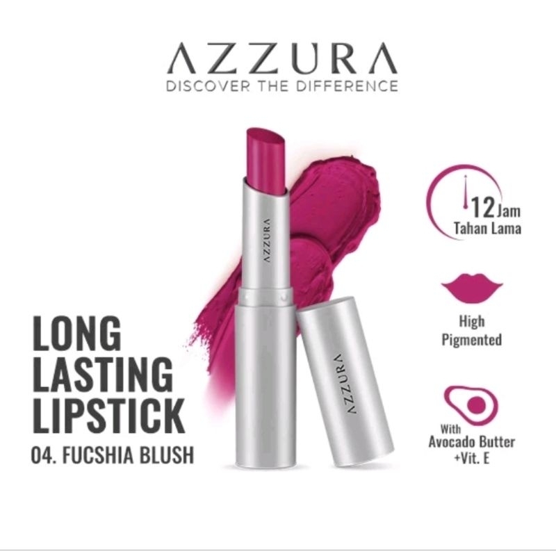 AZZURA Long Lasting Lipstick Shade 04 Fuschia Blush Azzura Lipstik