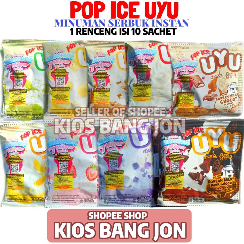 

Pop Ice UYU Minuman Sachet 1 Renceng Isi 10 Sachet
