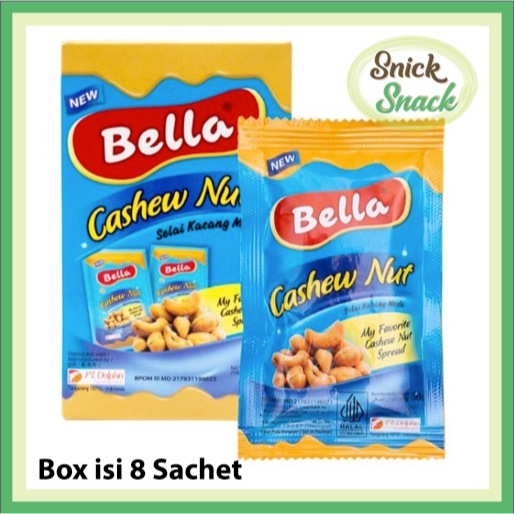 

Bella Spread Sachet Cashew Nut Selai Kacang Mede 240 gr Box isi 8 pcs 30gr