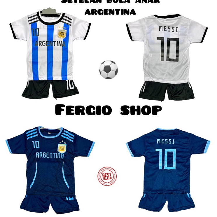 Terbaru baju bola anak Argentina setelan baju bola anak Liga Dunia kaos bola anak Argentina baju bol