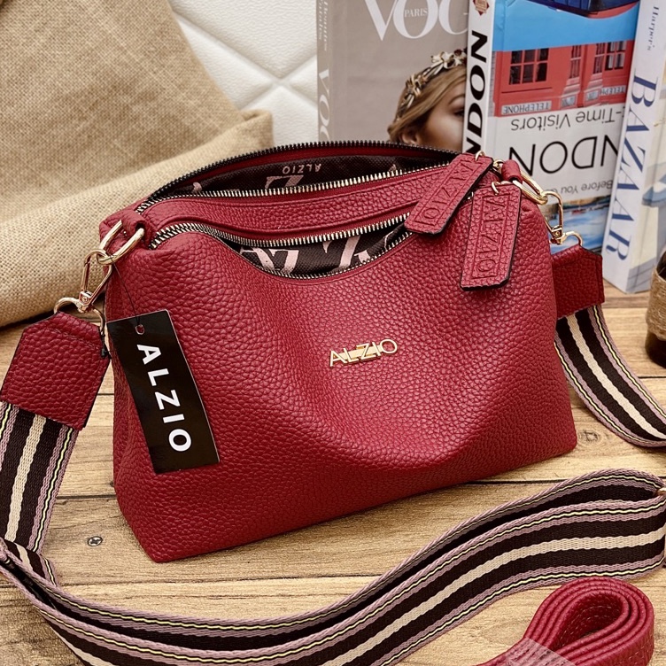 Terbaru ALZIO  tas selempang papirut  ALZIO SLING BAG 2RUANG 2REST DOUBLE STRAP