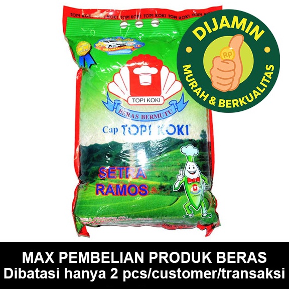 

CODEBARANG61RIS TOPI KOKI SETRA RAMOS 5 KG BERAS Discount