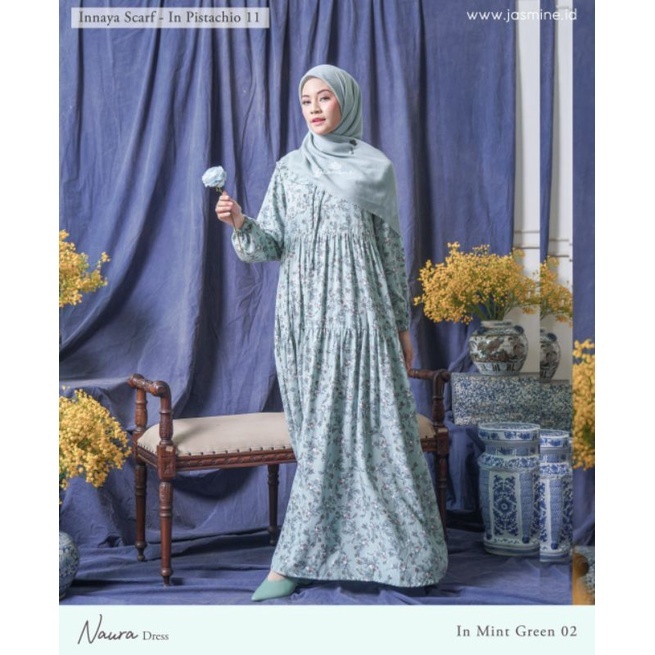 NAURA DRESS || GAMIS SYARI GAMIS RAYON BY JASMINE