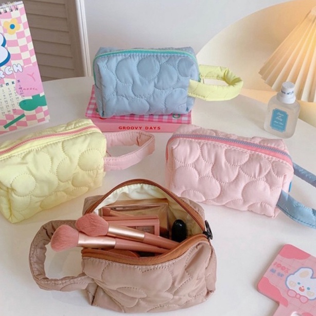 

awjl 29 KENSHO Kotak Pensil Sleting Motif Bunga Flower Handle Pastel Pouch Makeup Aesthetic Tas Aksesoris Wanita Lucu Import Zipper Flowers 128