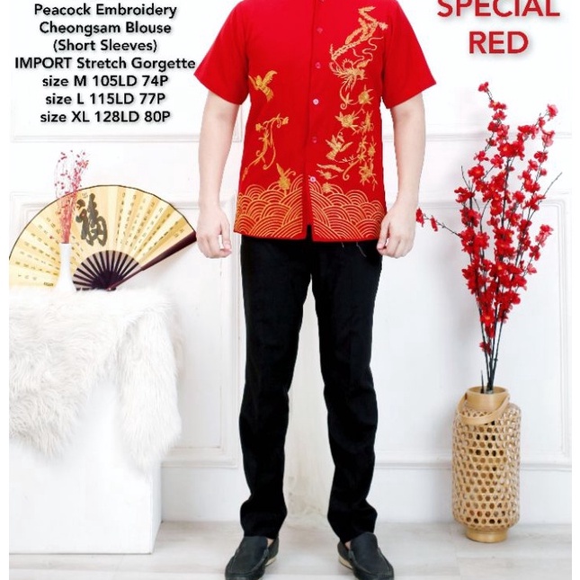Atasan us baju cheongsam bordir imlek pria cowo 12 MODEL