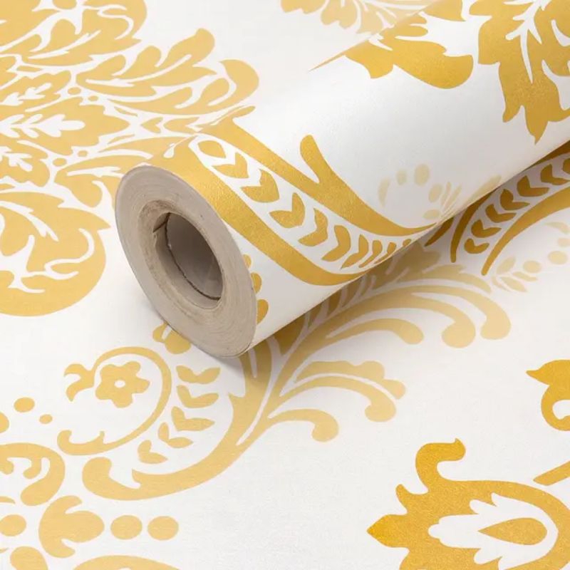 Wallpaper Sticker Dinding Batik Gold Dekorasi Dinding Ruang Tamu Kamar Tidur Mewah Elegan Kekinian Terbaru Mewah