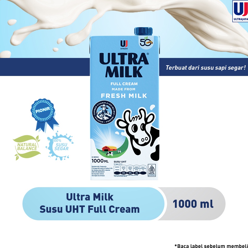 

dhkz 6 Ultra Milk Susu UHT Full Cream 1L Out of Trend