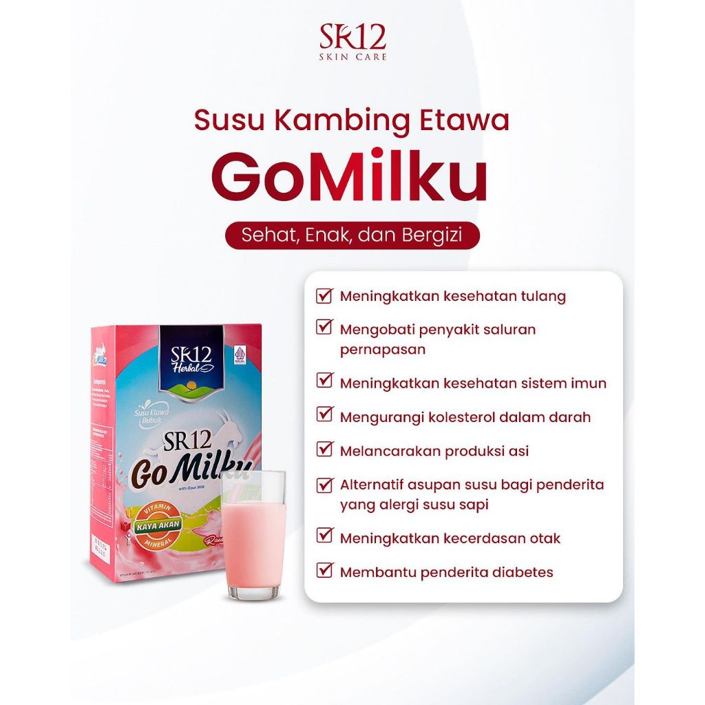 

SR12 GOMILKU STROBERI / SUSU KAMBING RASA STRAWBERRY / SUSU KAMBING ETAWA KUALITAS PREMIUM / IMUN BOOSTER