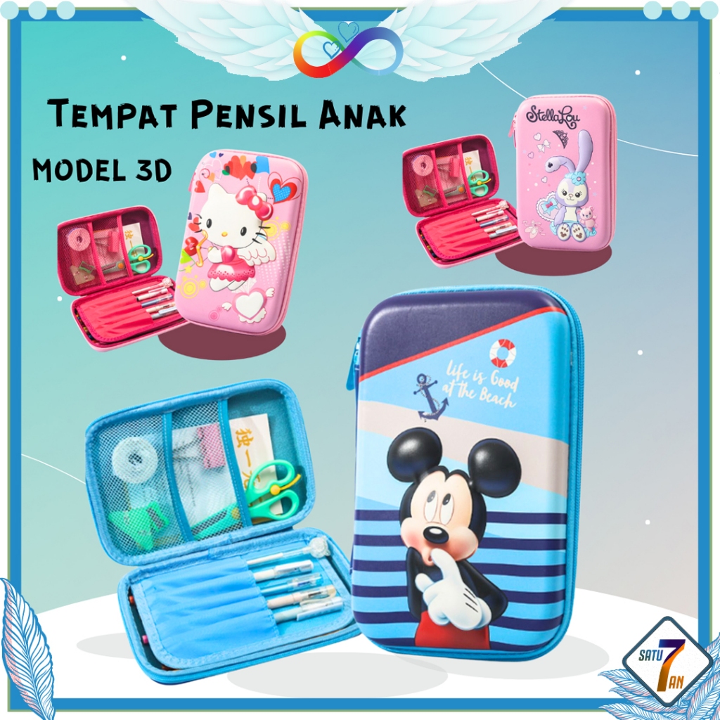 

Kotak Tempat Pensil 3D Timbul Besar Motif Karakter EVA Satu7an MK912