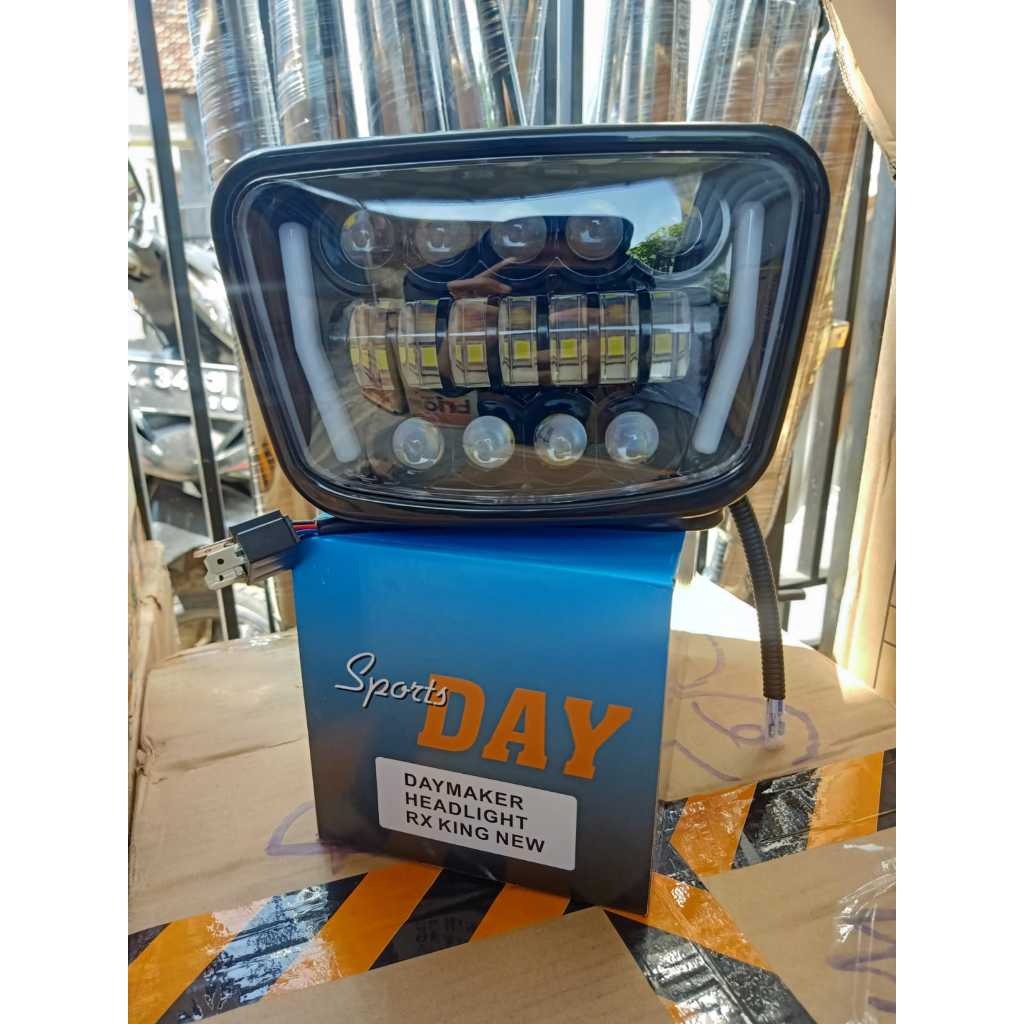 LAMPU DEPAN RX KING NEW OVAL SET VARIASI LED SPORT DAY