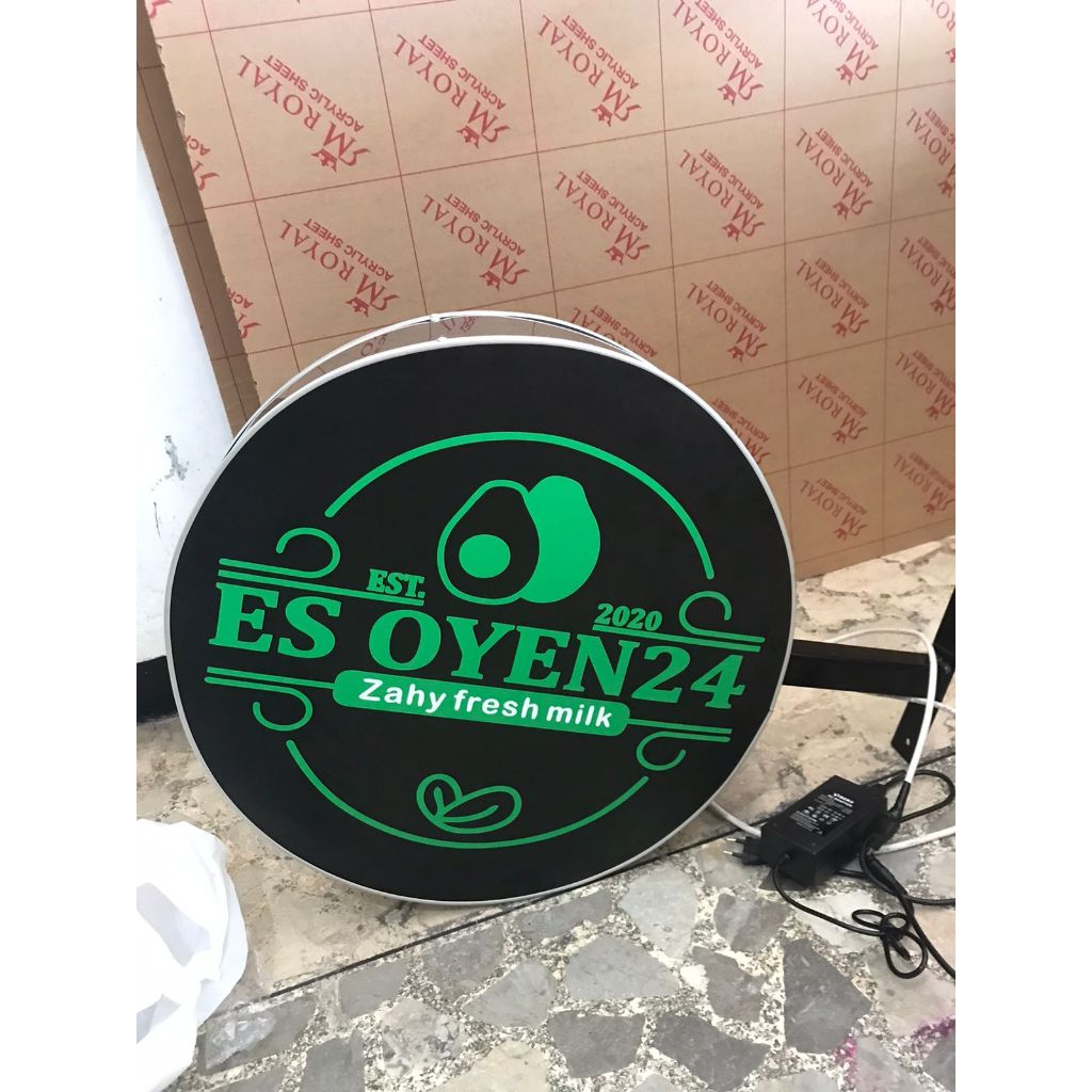 Neon Box Bulat Diameter 60 cm