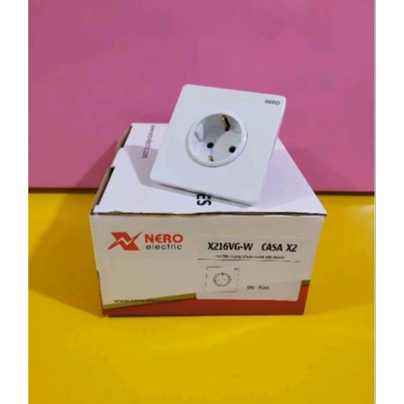 STOP KONTAK NERO CASA X2 WHITE