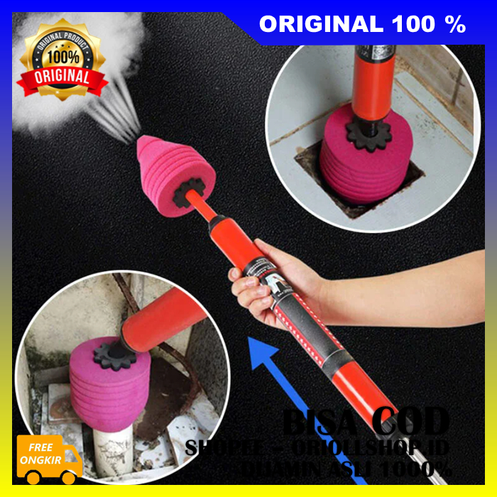 Pump Wc One Shot Plunger Pompa Pendorong Saluran Air Pompa WC Mampet Drain Buster Air Pump Toilet 10