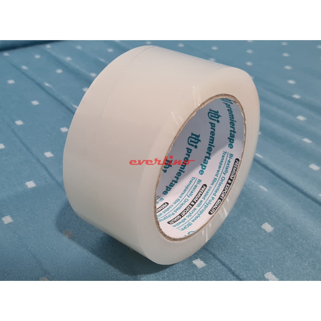 

berkah Premier Tape 48 mm 100 yard isolasi solasi selotip isolatip lakban plakban clear bening transparan transparent packing besar 48mm 2" 2 inch