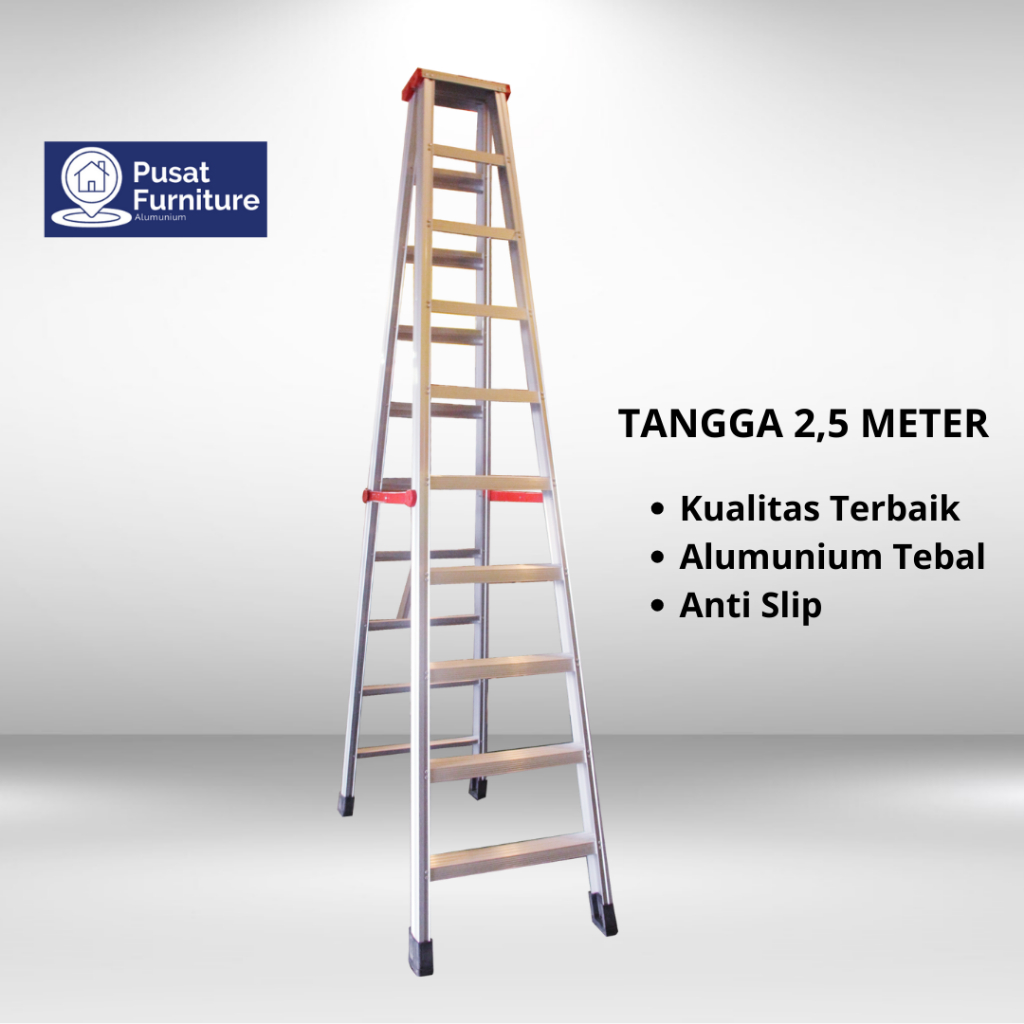 TANGGA LIPAT ALUMUNIUM MURAH / TANGGA ALUMUNIUM LIPAT / TANGGA 2,5 M