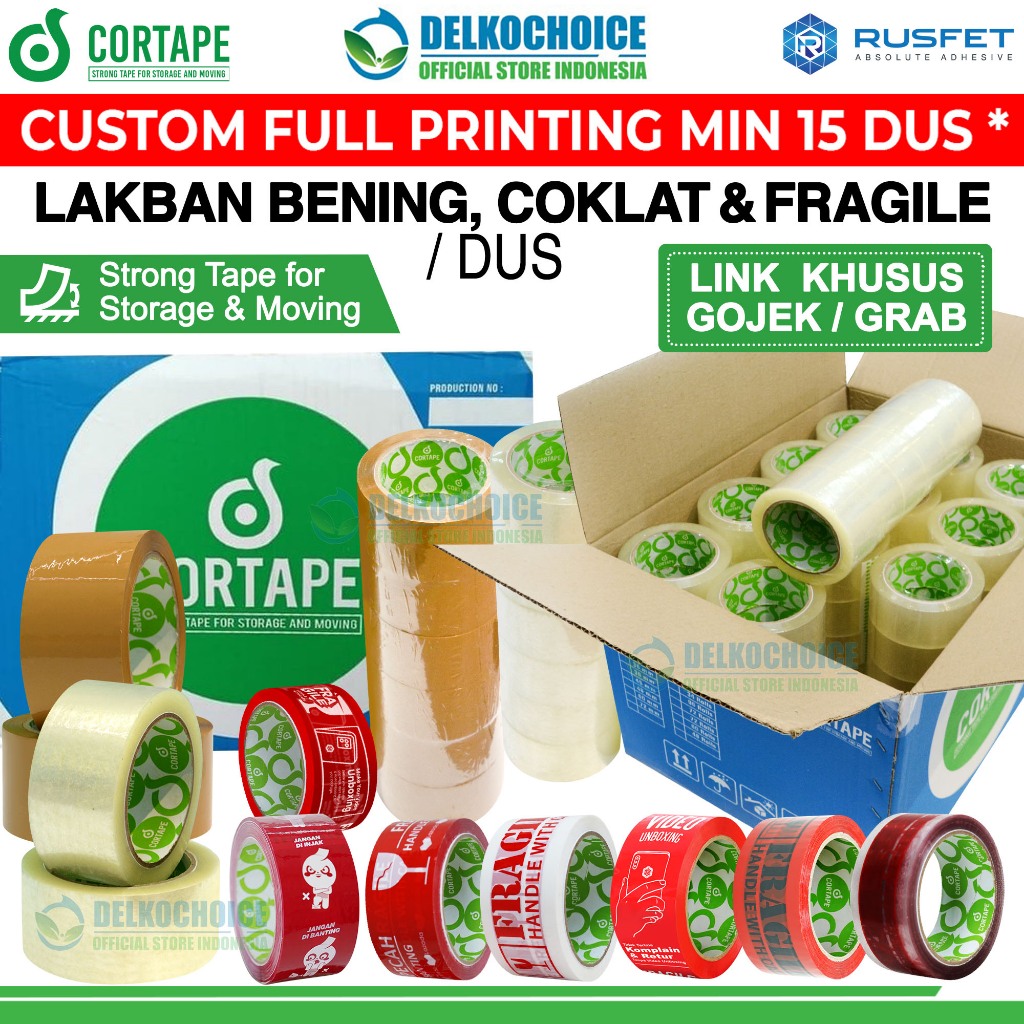 

Lakban Bening Coklat Fragile Isolasi Stiker Opp Tape TERMURAH DUS OJOL