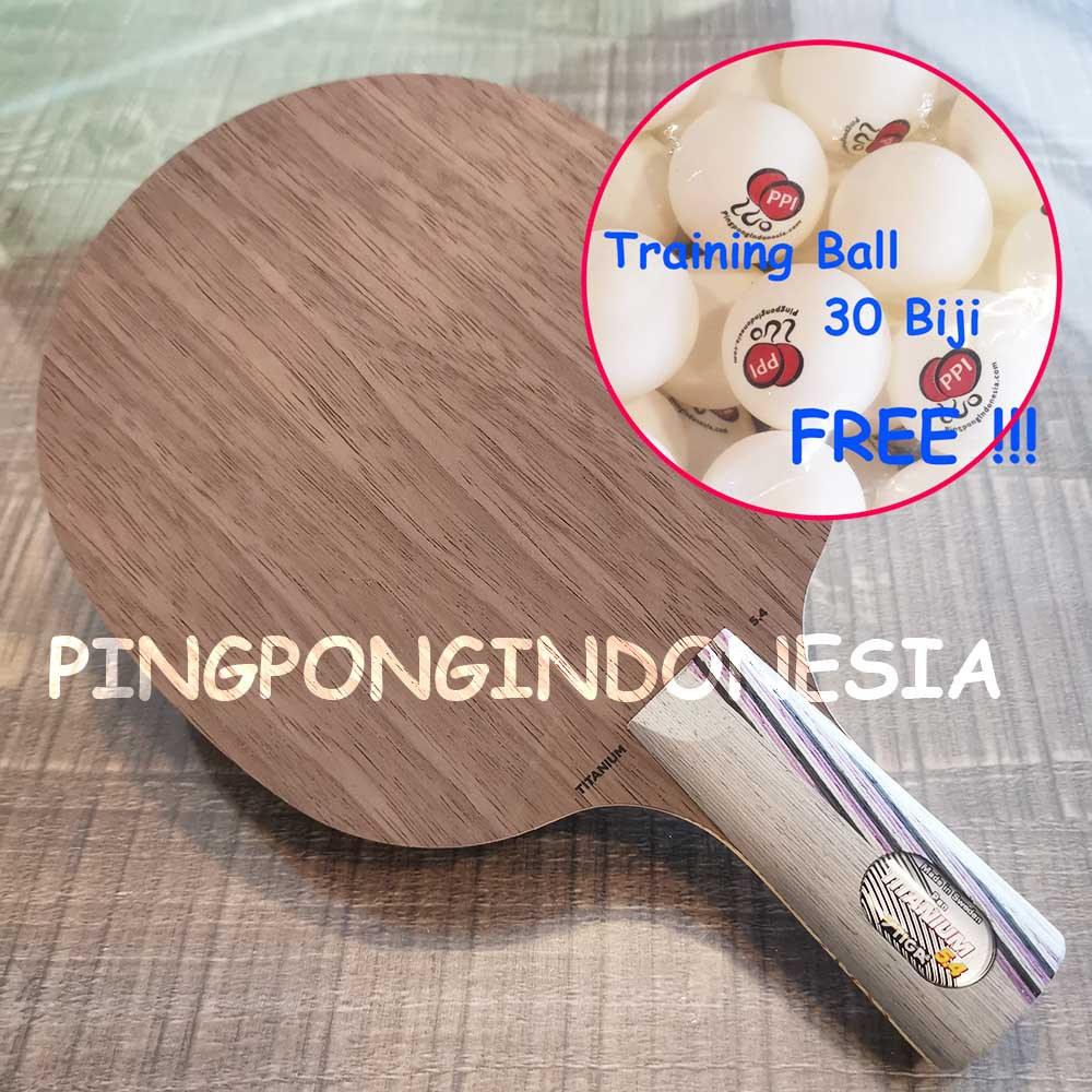 Stiga Titanium 5.4 JTTAA Penhold - Blade Kayu Pingpong Tenis Meja Bat Bet