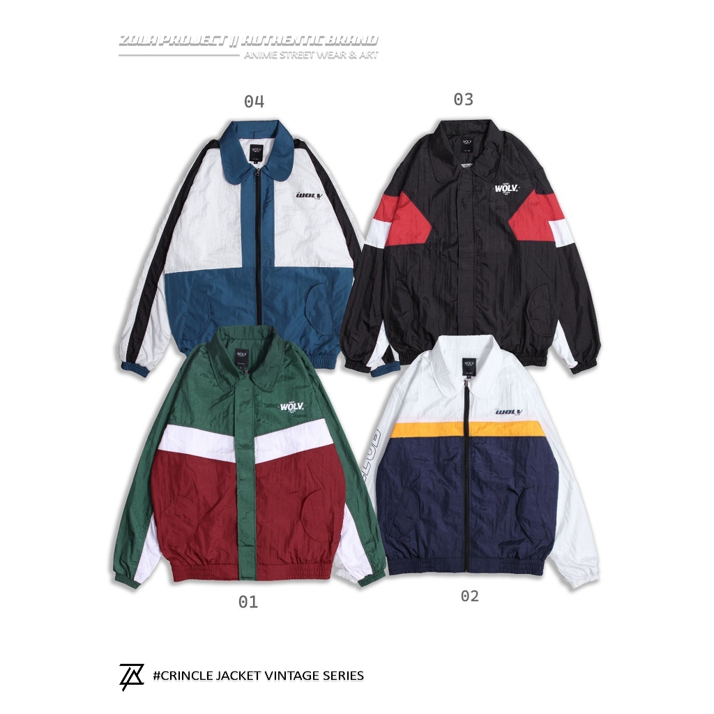 Zola Project - Vintage Crinkle Jacket Sporty Jaket Crinkle Vintage