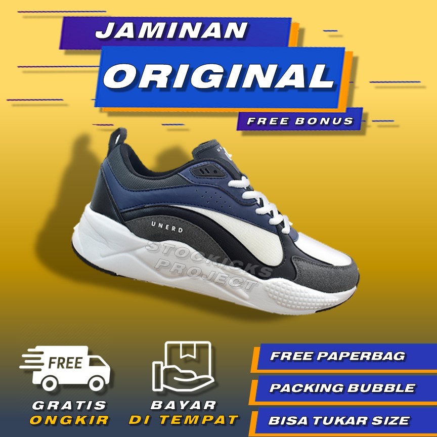 Sepatu Unerd Yukkuri Navy Blue Original Sepatu Sneakers Casual Sport Sepatu Pria Wanita Unerd Origin