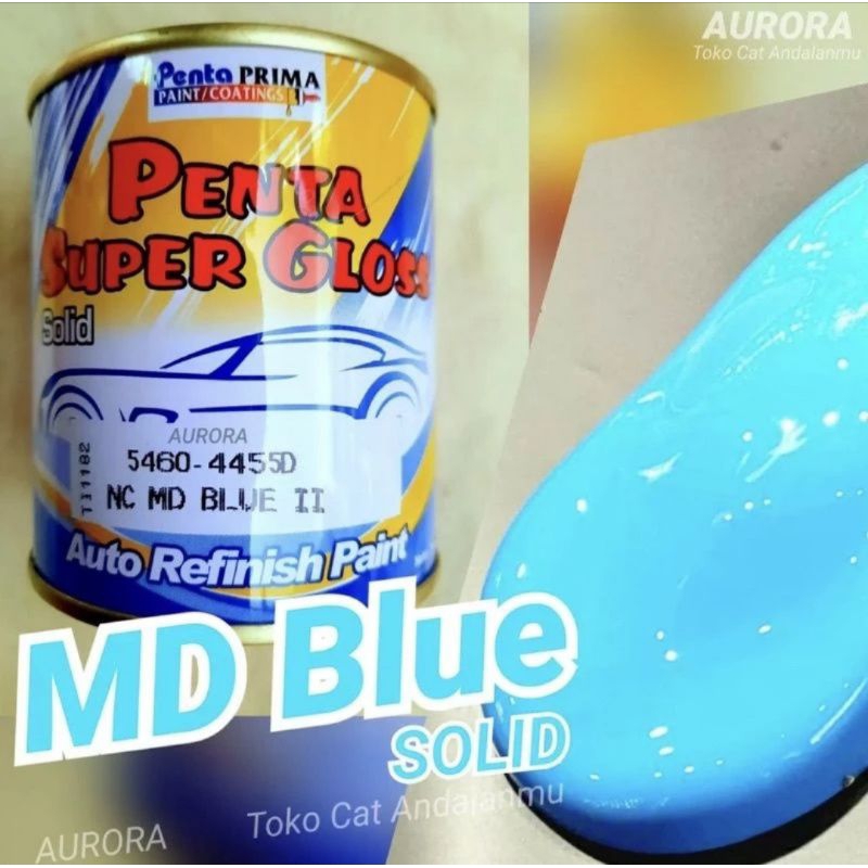 Cat Penta Super Gloss MD Blue II 4455D Biru Muda Biru Solid Mengkilap MD Biru 200gr