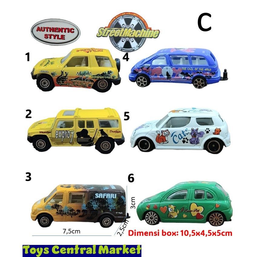 Die cast street machine mainan mobil miniatur pro engine - motif CDE