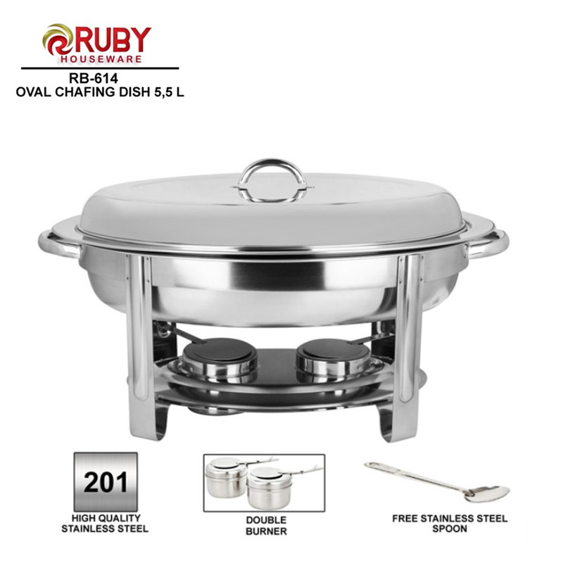 Ruby RB-614 Oval Chafing Dish 5,5 L |Food Warmer Prasmanan Oval